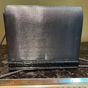 Pewter Rhinestone Crossbody Purse